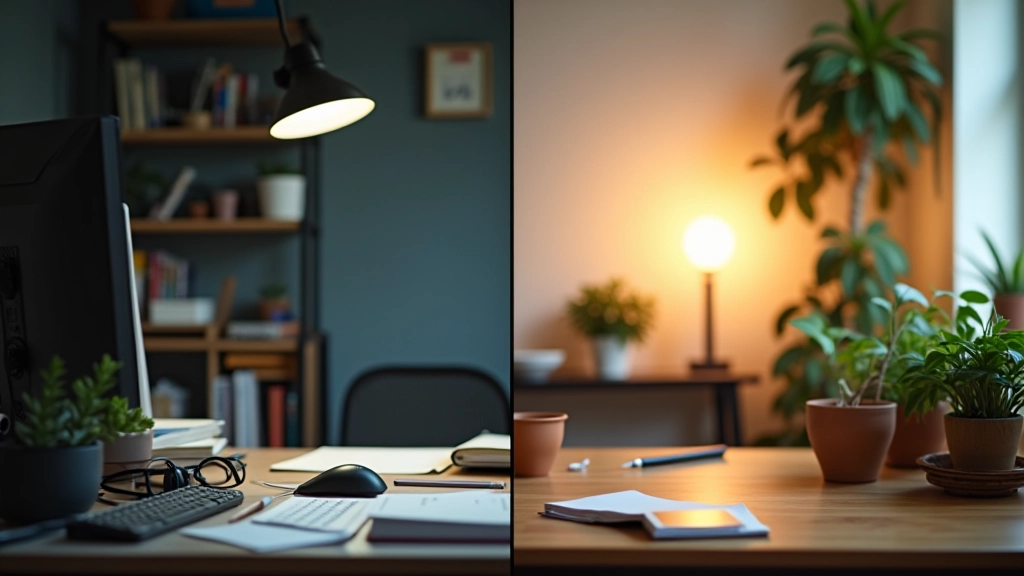 Transformace pracovního prostoru - před a po fotografii